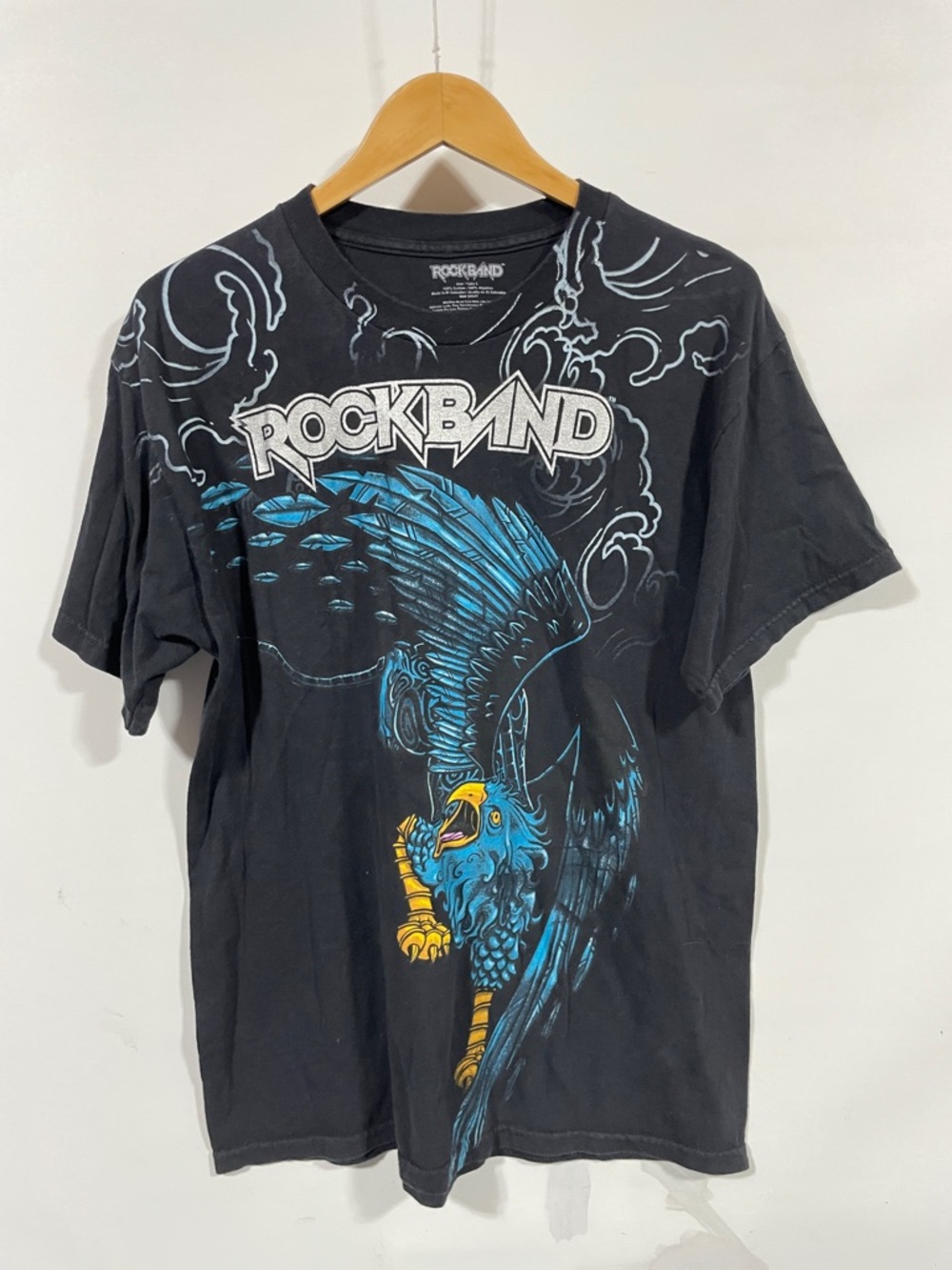 Y2K Rockband Men’s Black Graphic Eagle T-Shirt